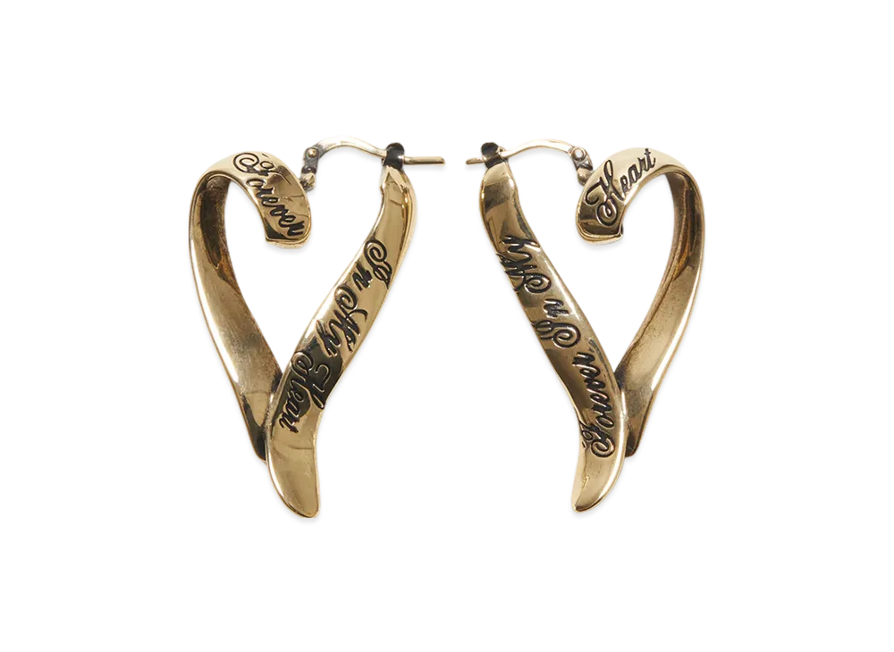 Acne Studios Heart Hoop Earrings "Powder Blue Melange"