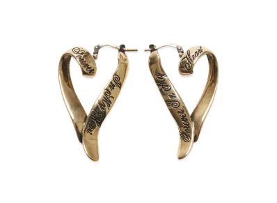 Acne Studios Heart Hoop Earrings "Powder Blue Melange"