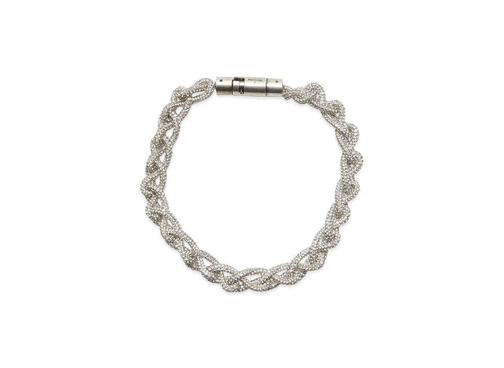 Acne Studios Crystal Cord Necklace "Antique Silver"