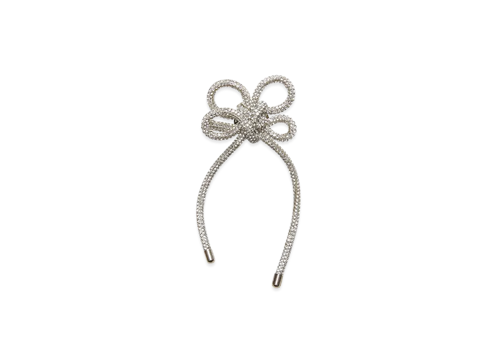 Acne Studios Crystal Cord Earrings "Antique Silver/Silver"