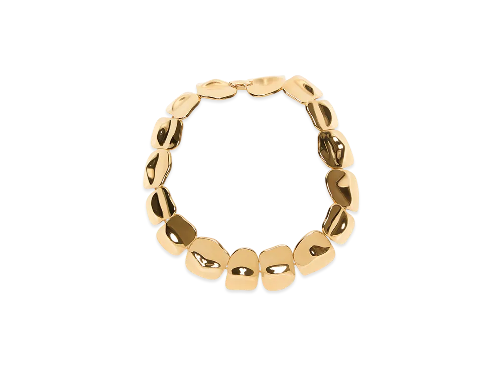 Acne Studios Brass Croco Scale Necklace "Biscuit Beige"