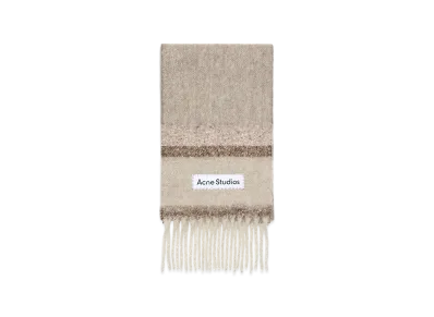 Acne Studios Logo Fringe Scarf "Brown Melange"