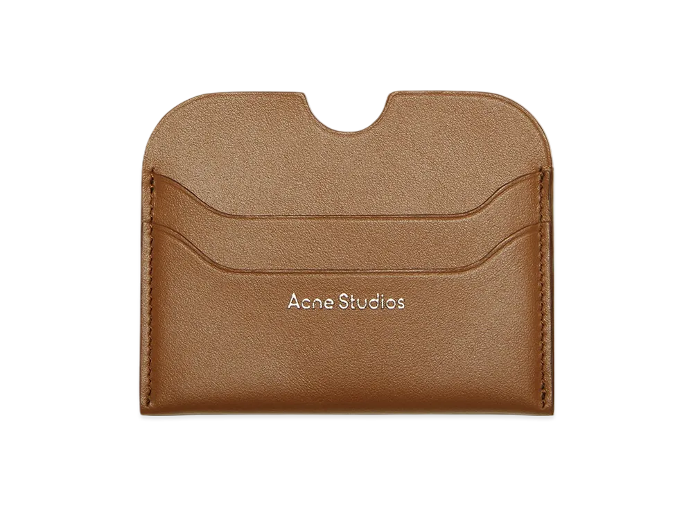 Acne Studios Leather Card Holder "Camel/Ecru"