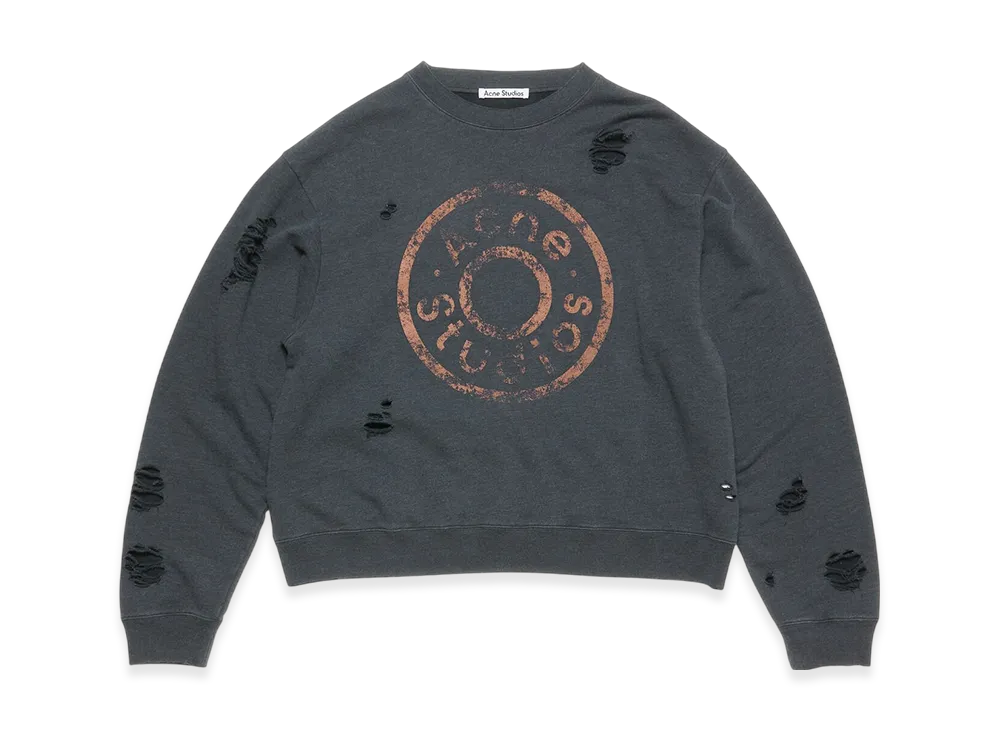 Acne Studios Printed Logo Sweater "Black Melange"