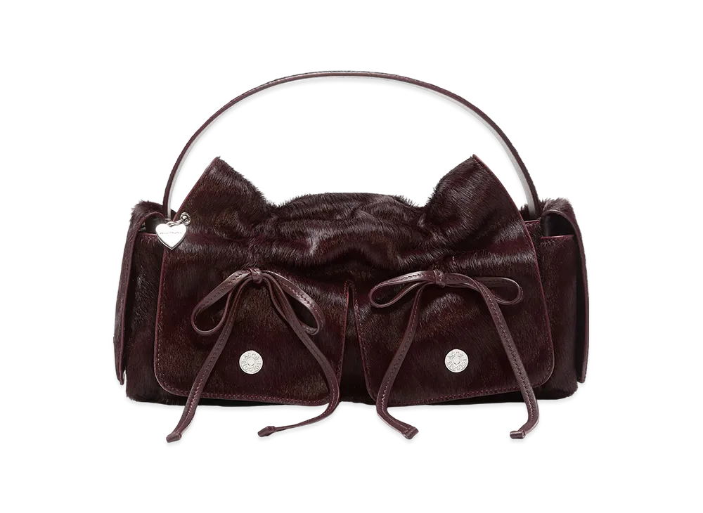 Acne Studios Multipocket Furry Leather Bag "Dark Burgundy"