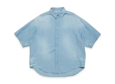 Acne Studios Logo Stamp Button-Up Shirt "Mid Blue"