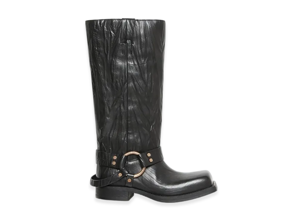 Acne Studios Leather Buckle Boots "Denim Blue"