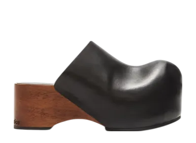 Acne Studios Leather Wood Clogs "Black"