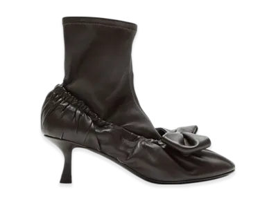 Acne Studios Leather Ribbon Ankle Boots "Chocolate brown"