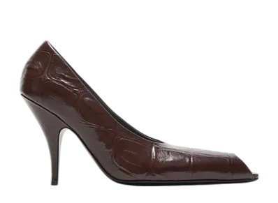 Acne Studios Leather Open-Toe Heels "Chocolate Brown"
