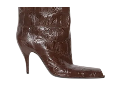 Acne Studios Leather Boots With Open Toe "Chocolate Brown"