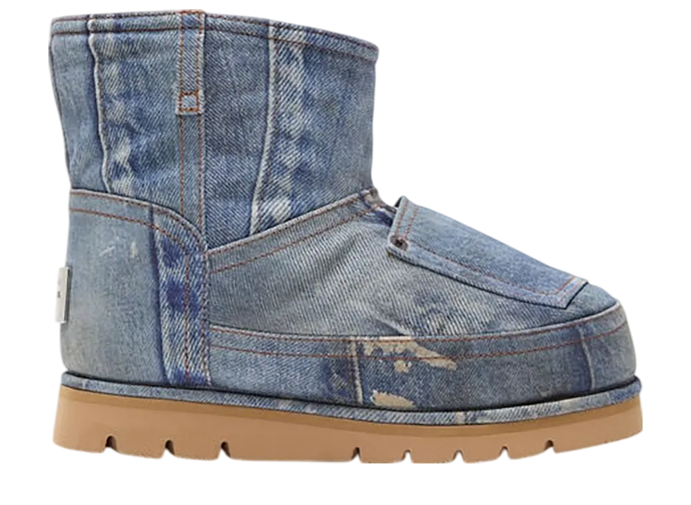 Acne Studios Printed Leather Low Boots "Blue/Light Blue"