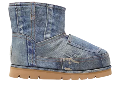 Acne Studios Printed Leather Low Boots "Blue/Light Blue"