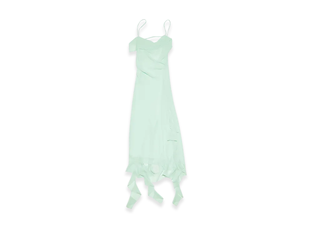 Acne Studios Ruffle Strap Dress "Caribbean Blue"