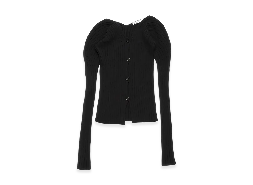 Acne Studios Button Up Rib Cardigan "Black"