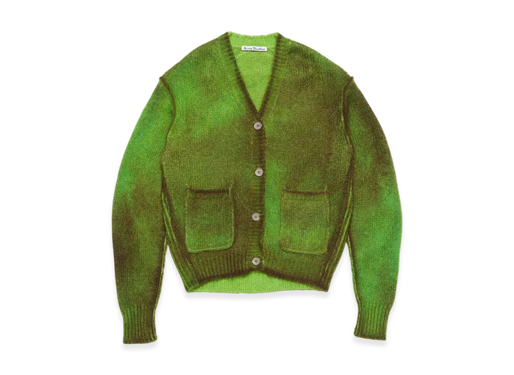 Acne Studios Cardigan Sprayed Finish "Bright Green"