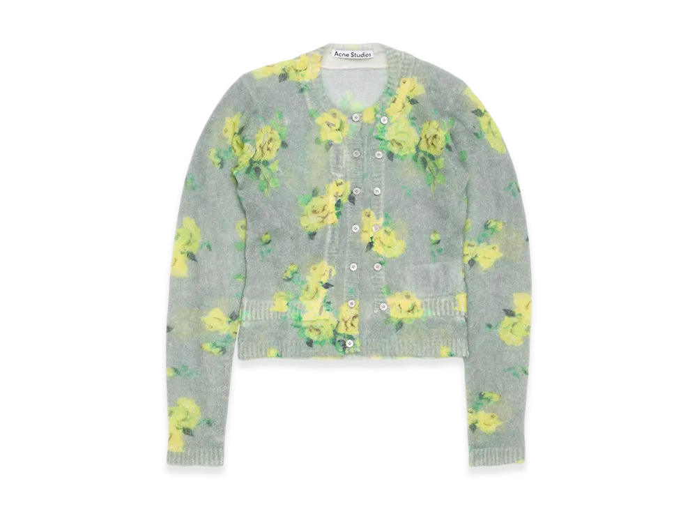 Acne Studios Layered Mohair Cardigan "Grey/multicolor"