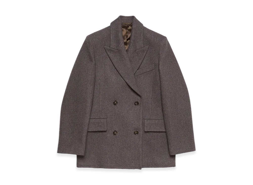Acne Studios Double Breasted Twill Jacket "Brown Melange"