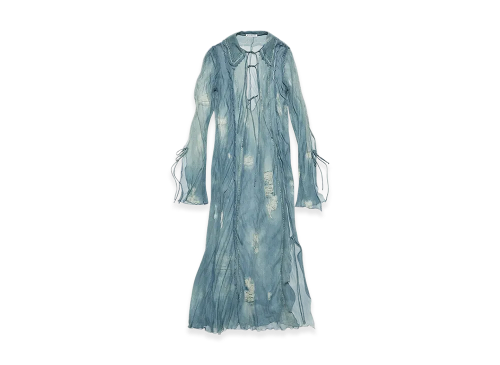 Acne Studios Fluit Print Dress "Denim Blue"