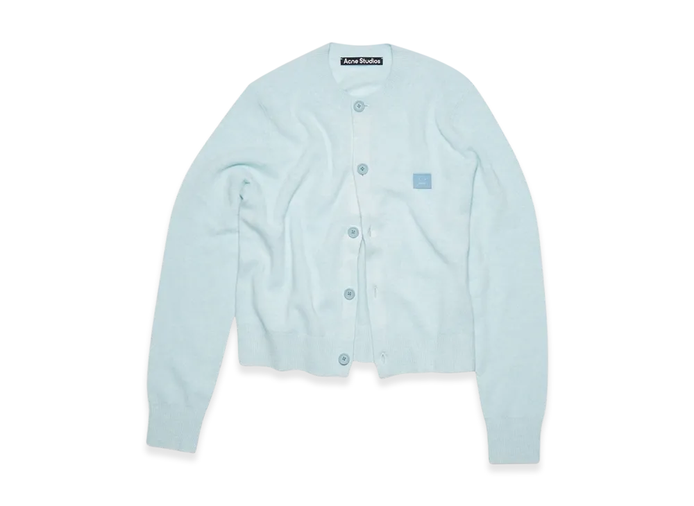Acne Studios Keva Face Crewneck Cardigan "Blue Melange"