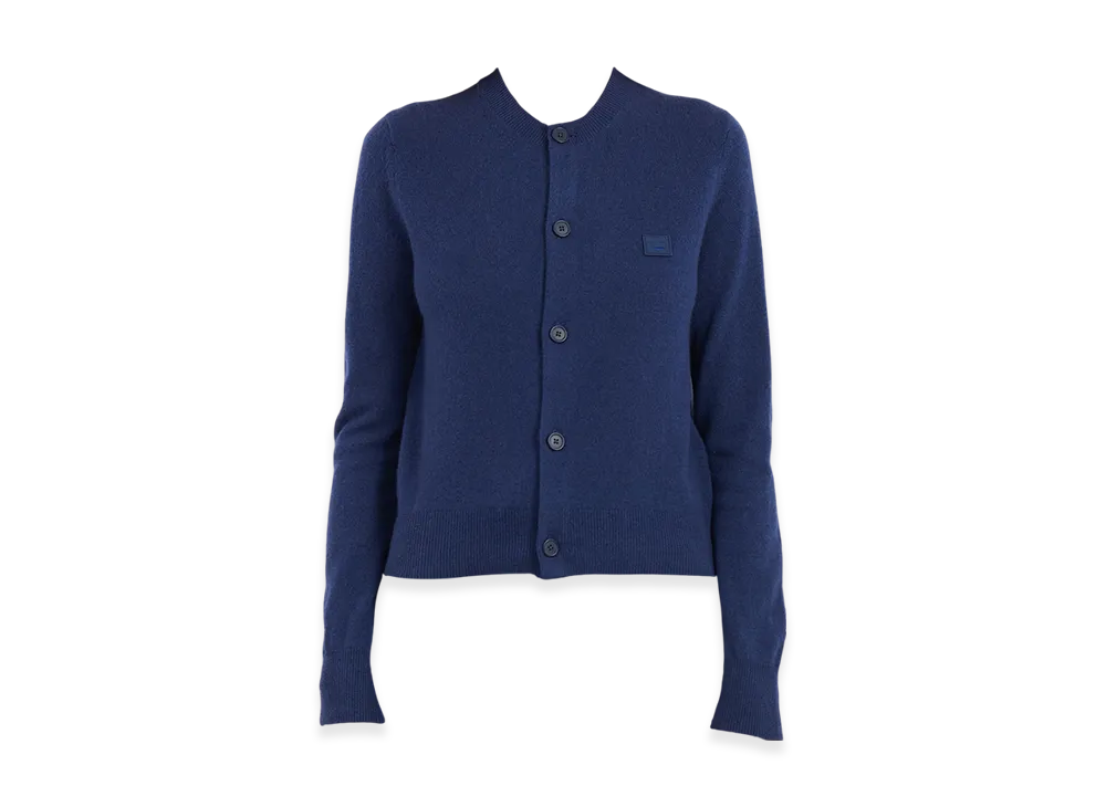 Acne Studios Keva Face Crewneck Cardigan "Medieval Blue"
