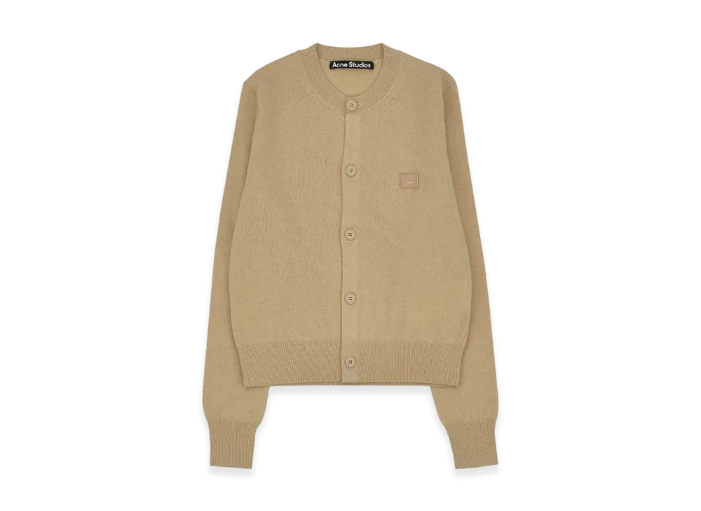Acne Studios Keva Face Crewneck Cardigan "Biscuit Beige"
