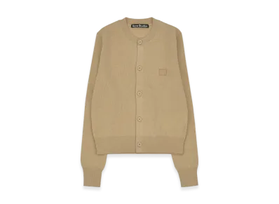 Acne Studios Keva Face Crewneck Cardigan "Biscuit Beige"