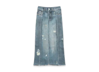 Acne Studios Rib Cotton Print Skirt "Denim Blue"