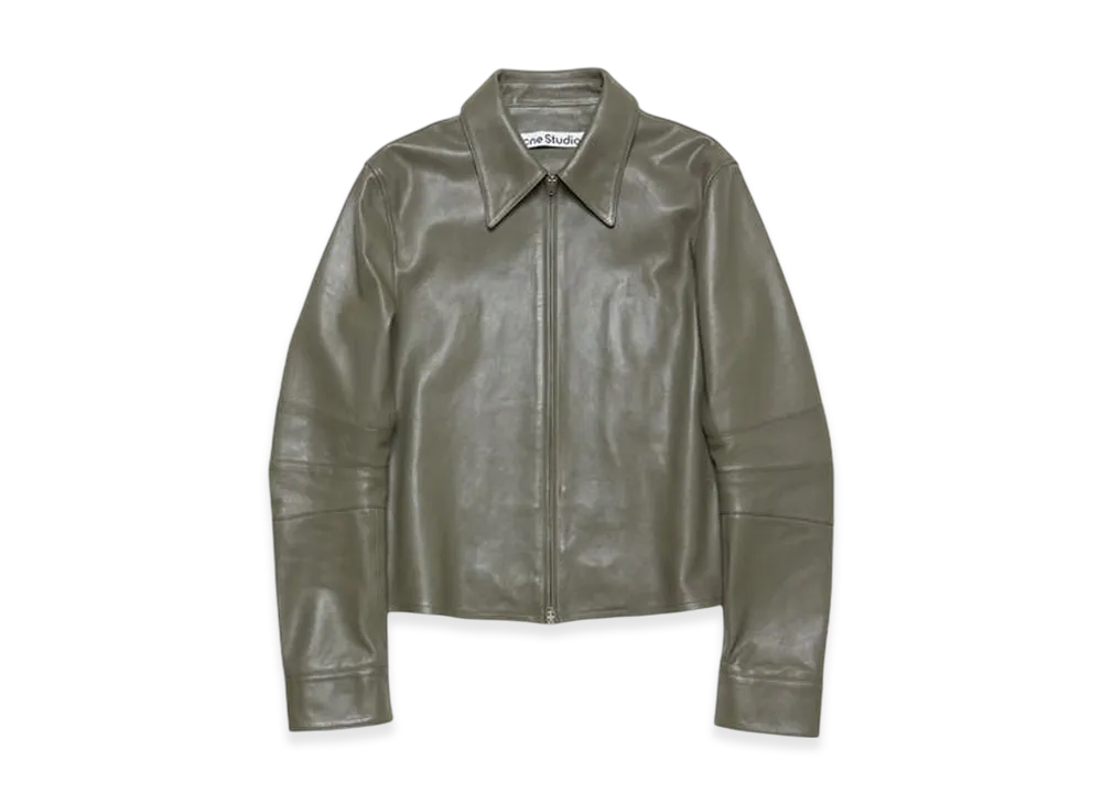 Acne Studios Leather Jacket "Dusty Green"