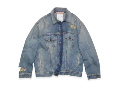 Acne Studios Destroyed Relaxed Denim Jacket "Mid Blue"