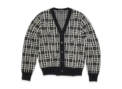 Acne Studios Face Checkerboard Logo Cardigan "Black"