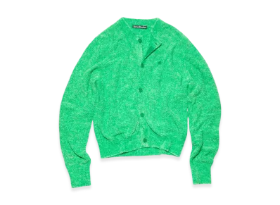 Acne Studios Face Crewneck Cardigan "Bright Green"