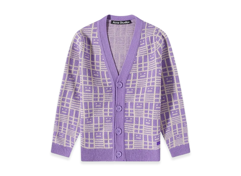 Acne Studios Face Logo Cardigan "Iris Purple"