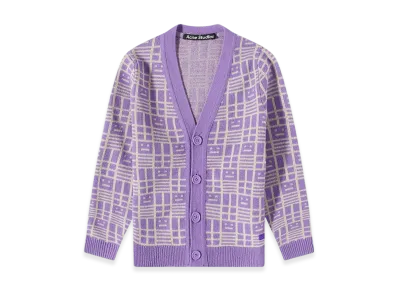 Acne Studios Face Logo Cardigan "Iris Purple"