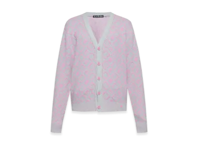 Acne Studios Face Tiles Cardigan "Bubble Pink/Spring Green"