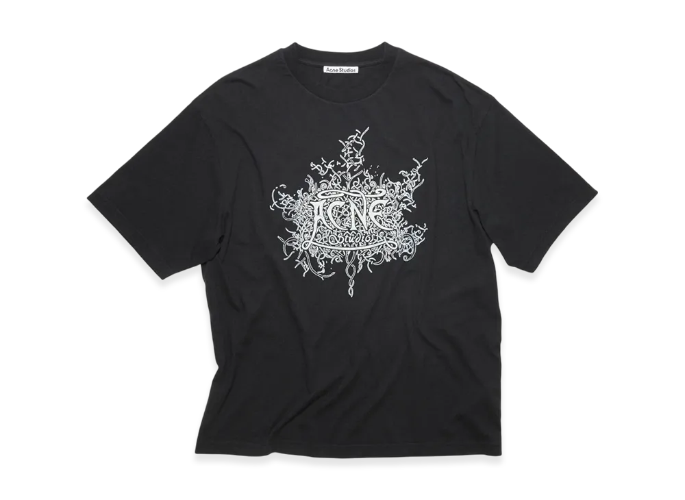 Acne Studios Glow In The Dark Logo T-Shirt "Faded Black"