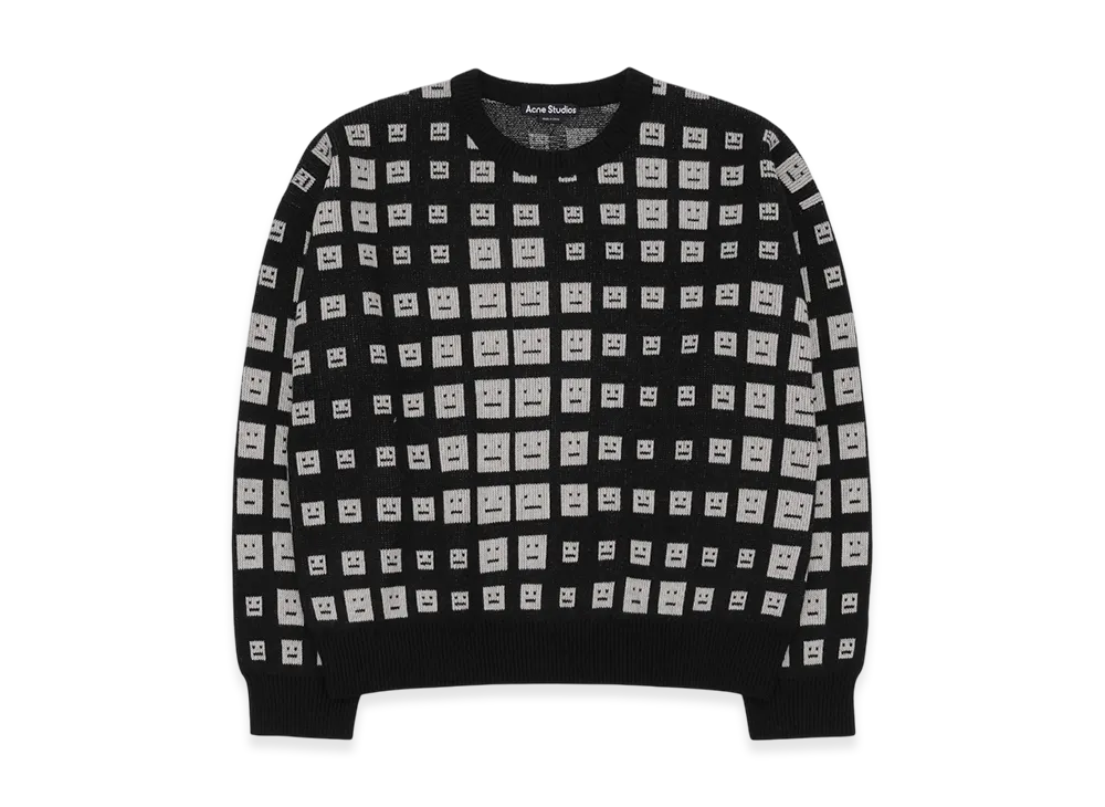 Acne Studios Gradient Face Logo Knit Sweater "Black"
