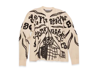 Acne Studios Jacquard Logo Jumper "Ecru/Black"