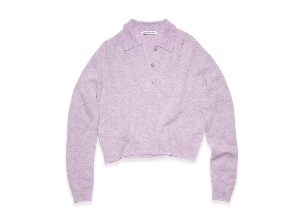 Acne Studios Kessa Alpaca Polo Knit Sweater "Violet Pink"