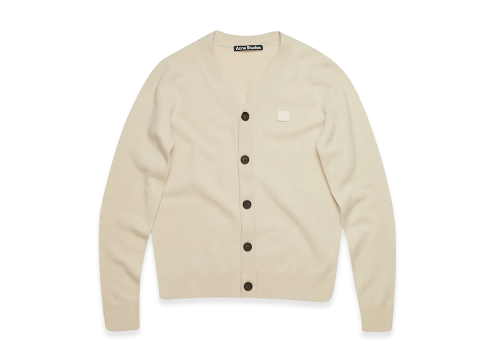 Acne Studios Keve Face V-Neck Cardigan "Beige"