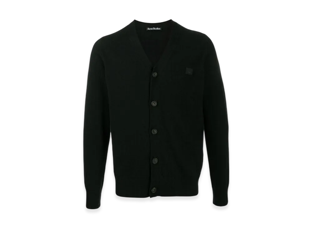 Acne Studios Keve Face V-Neck Cardigan - 21SS "Black"