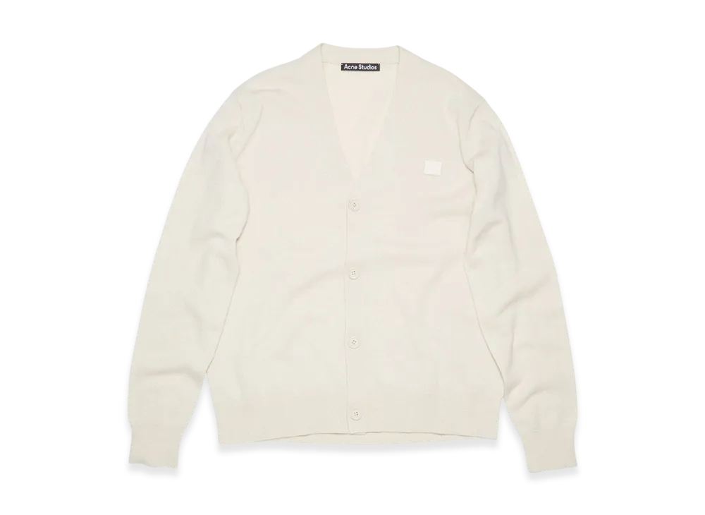 Acne Studios Keve Face V-Neck Cardigan "Cream Beige"