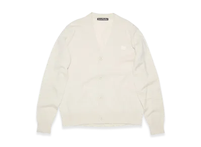 Acne Studios Keve Face V-Neck Cardigan "Cream Beige"