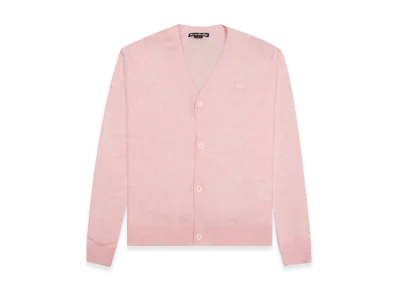 Acne Studios Keve Face V-Neck Cardigan "Faded Pink Melange"