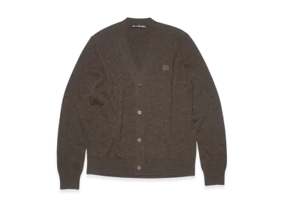 Acne Studios Keve Face V-Neck Cardigan "Grey/Brown Melange"