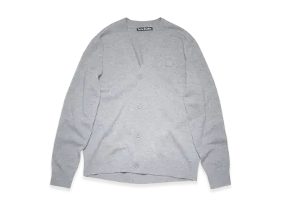 Acne Studios Keve Face V-Neck Cardigan "Grey Melange"