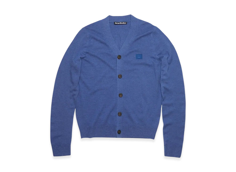 Acne Studios Keve Face V-Neck Cardigan "Dusty Blue"