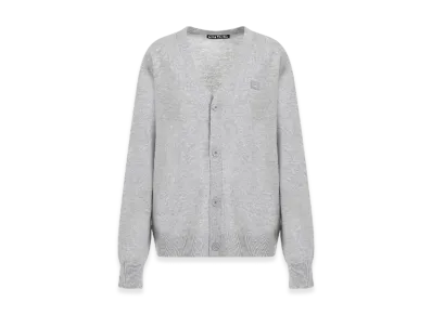 Acne Studios Keve Face V-Neck Cardigan "Light Grey Melange"