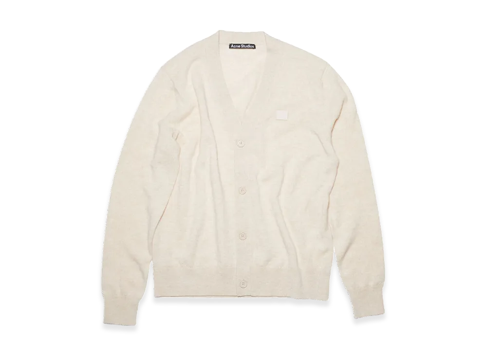 Acne Studios Keve Face V-Neck Cardigan "Oatmeal Melange"