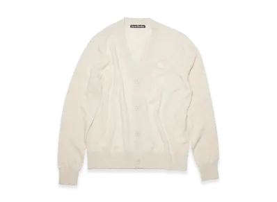 Acne Studios Keve Face V-Neck Cardigan "Oatmeal Melange"